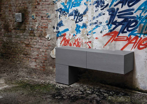 Credenza a muro - ADAGIATA - minottiitalia - contemporanea / in legno / in legno laccato