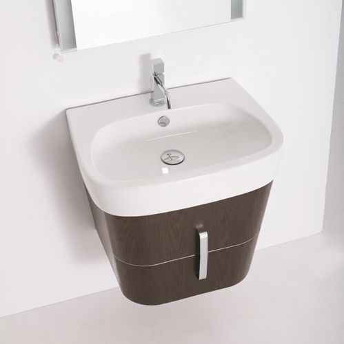 Lavabo da appoggio - FOGLIA - Falerii - in ceramica / con piano integrato / rettangolare