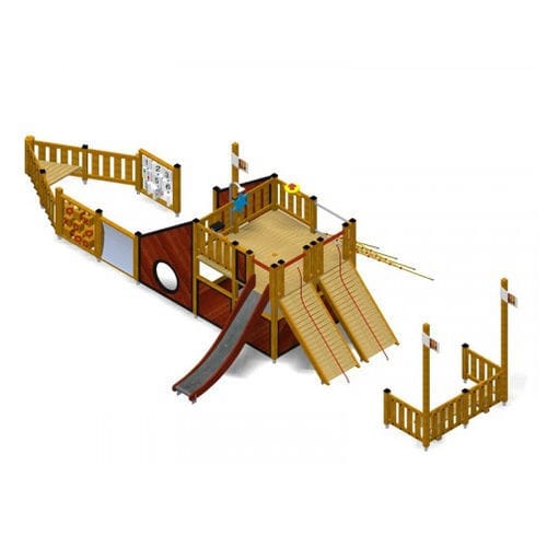 Struttura ludica per parco giochi - BATTELLO  - TLF srl - in acciaio inossidabile / in legno / modulare