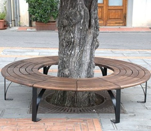 Griglia di protezione per alberi con panchina integrata - ELBA  - TLF srl - in legno / in metallo