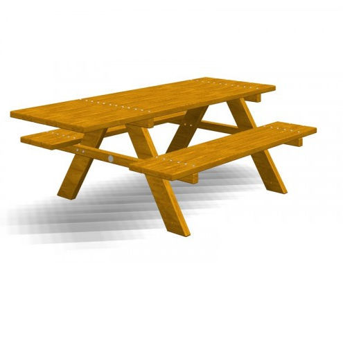 Tavolo da picnic contemporaneo - VIESTE   - TLF srl - in legno / con supporto in legno / rettangolare