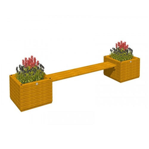 Fioriera in legno - 3.330/B  - TLF srl - quadrata / con panchina integrata / contemporanea