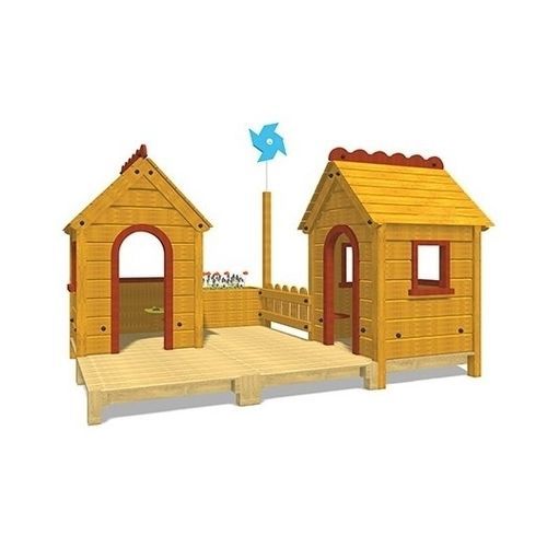 Casetta da gioco per parco giochi - VILLAGGIO PRIMAVERA B   - TLF srl - a tenuta stagna / a pavimento / in legno