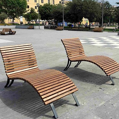 Chaise longue contemporanea - FORMIA  - TLF srl - in legno / in metallo / da esterno