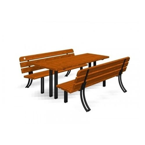 Tavolo da picnic classico - ISIDORA  - TLF srl - in legno / con supporto in acciaio / rettangolare