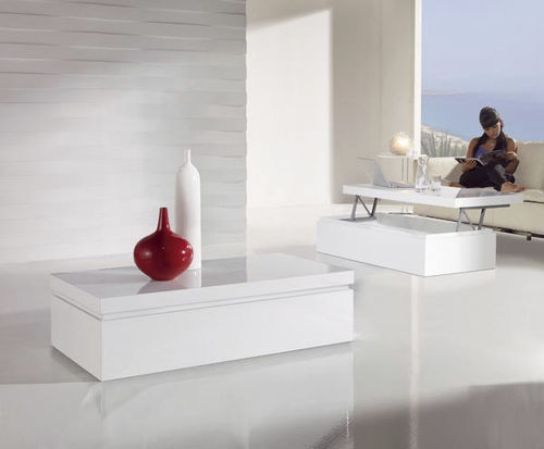 Tavolino basso contemporaneo - BAUL - Tadel Grup - in legno laccato / rettangolare / ad altezza regolabile