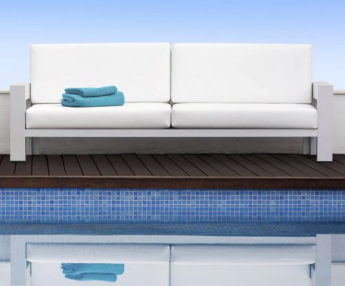 Divano contemporaneo - LAGUNA BLUE 3 - Tadel Grup - da giardino / in tessuto / bianco