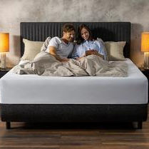 Letto matrimoniale - Arc™️ - TEMPUR - contemporaneo / imbottito / con testiera