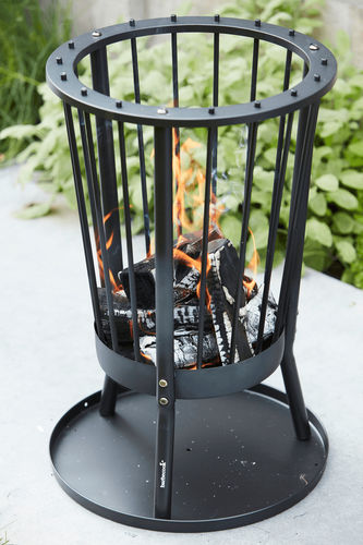 Braciere da giardino a legna - Modern Ronda - BARBECOOK - in acciaio laccato / rotondo / nero