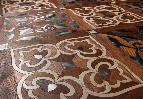 Parquet multistrato - ASILIA - BACCI MARMI - in legno / con intarsio in metallo / oliato
