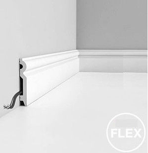 Battiscopa in poliuretano - SX137 FLEX - BIANCHI LECCO SRL - per circuito elettrico / flessibile