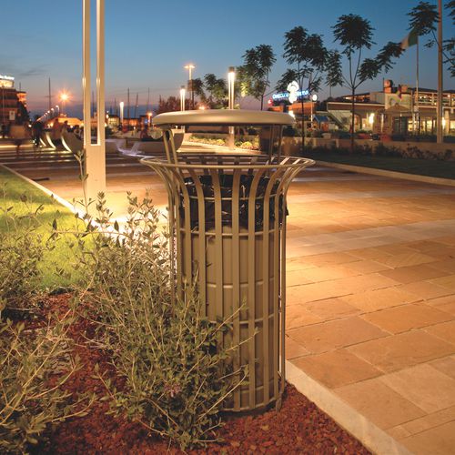Portarifiuti pubblico - COROLLA E COROLLINO - CITY DESIGN - in acciaio galvanizzato / in acciaio termolaccato / con portacenere integrato