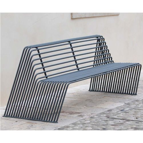 Panca per spazi pubblici contemporanea - OBLIQUE  - CITY DESIGN - in acciaio galvanizzato / con schienale / senza schienale
