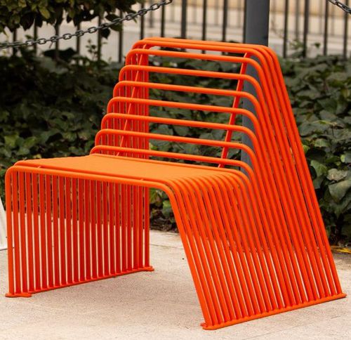 Poltrona contemporanea - OBLIQUE S - CITY DESIGN - in acciaio galvanizzato / in acciaio galvanizzato / bianca