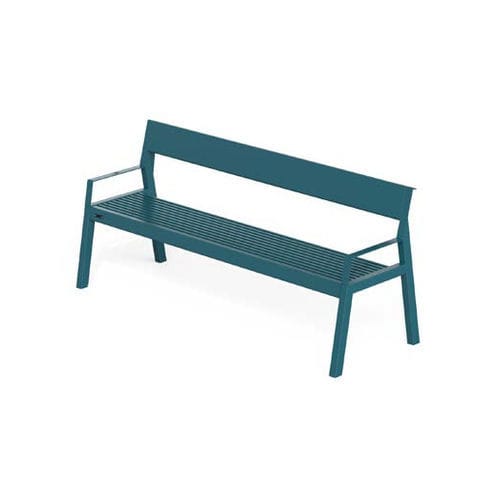Panca per spazi pubblici contemporanea - CASTEO MB 1800 - CITY DESIGN - in acciaio galvanizzato / con schienale / con braccioli