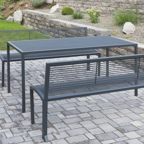 Tavolo contemporaneo - CAMILLA T - CITY DESIGN - in acciaio galvanizzato / in legno / con supporto in acciaio galvanizzato
