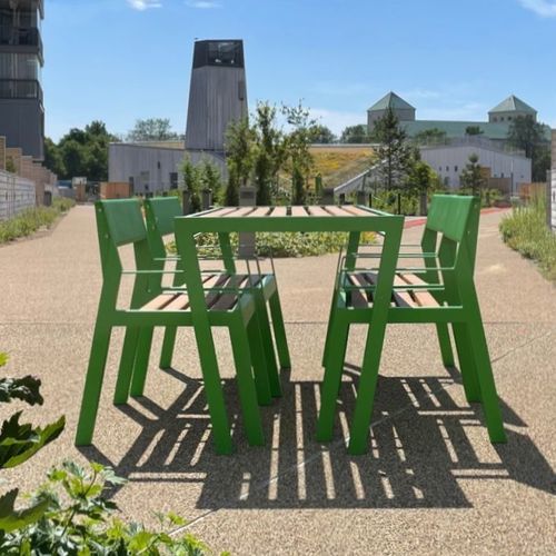 Tavolo da picnic contemporaneo - CASTEO TA W - CITY DESIGN - in acciaio galvanizzato / in legno / con supporto in acciaio galvanizzato