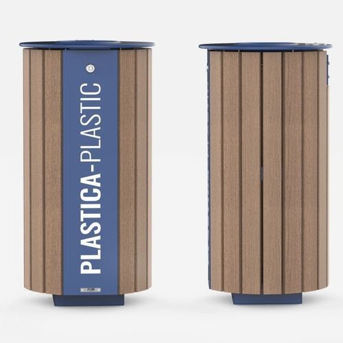 Portarifiuti pubblico - MIANE W - CITY DESIGN - per raccolta differenziata / in lamiera d'acciaio / in legno