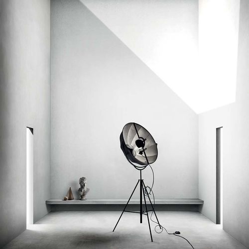 Lampada da pavimento - FORTUNY  - PALLUCCO - in acciaio / in tessuto / contemporanea