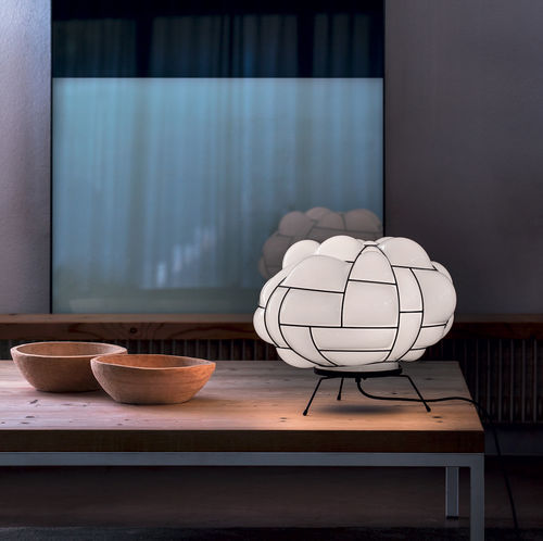 Lampada da tavolo - EGG - PALLUCCO - in metallo / in vetro soffiato / design originale