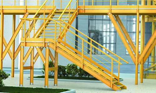 Scala a U - FIBRE NET GROUP - con gradini in composito / industriale / tecnica