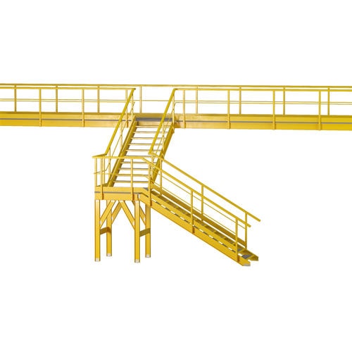 Scala a L - P-TREX S - FIBRE NET GROUP - con gradini in metallo / con struttura in metallo / professionale