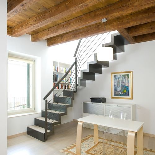 Scala a L - A 228 - METALL CONCEPT - con gradini in legno / con struttura in metallo / per uso residenziale
