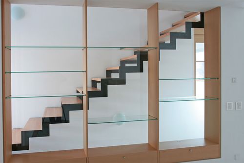 Scala dritta - F 106 - METALL CONCEPT - a U / con gradini in legno / con struttura in metallo