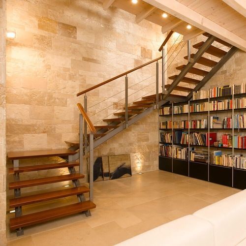 Scala a U - G 221 - METALL CONCEPT - con gradini in legno / con struttura in metallo / per uso residenziale