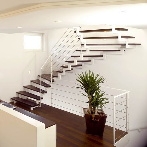 Scala a U - G 213 - METALL CONCEPT - con gradini in legno / con struttura in metallo / per uso residenziale