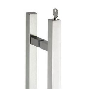 Maniglia a tirante per porta - KLO.QV1.0000 - PBA - in acciaio inossidabile / contemporanea / con serratura integrata