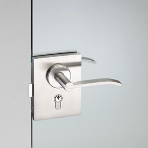 Maniglia per porta a vetri - HGL_2MM_022 - PBA - in metallo / contemporanea / con serratura integrata
