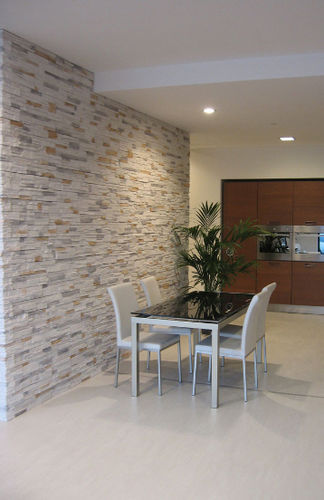 Lastra di paramento in pietra - AGILE BIANCO PERLA - RASTONE - da esterno / da interno