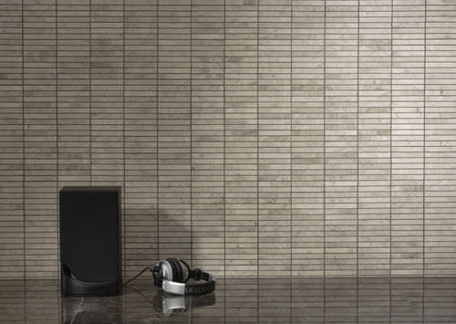 Mosaico in pietra - STACKED SILVER STONE - RASTONE - testurizzato / da interno / da parete
