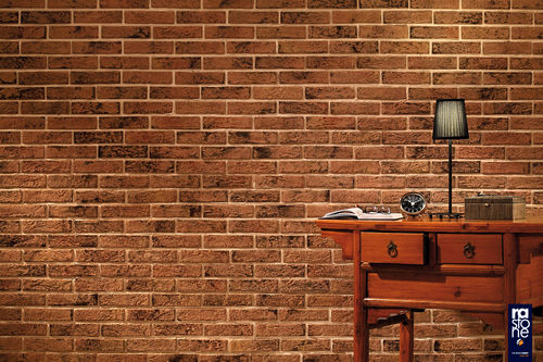 Lastra di paramento in laterizio - BRICO SLIM SEPPIA - RASTONE - per esterni / indoor