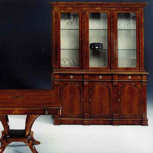 Credenza con alzata in stile - 702X - SALCA ASIAGO - in mogano / in vetro