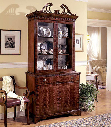 Credenza con alzata in stile - 981X - SALCA ASIAGO - in mogano / in vetro