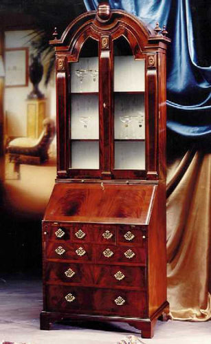 Credenza con alzata classica - 166X - SALCA ASIAGO - in mogano / in vetro