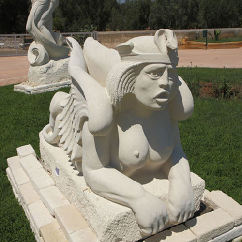 Scultura in pietra naturale - BIANCO CAVE - a pavimento / a muro / per spazi pubblici