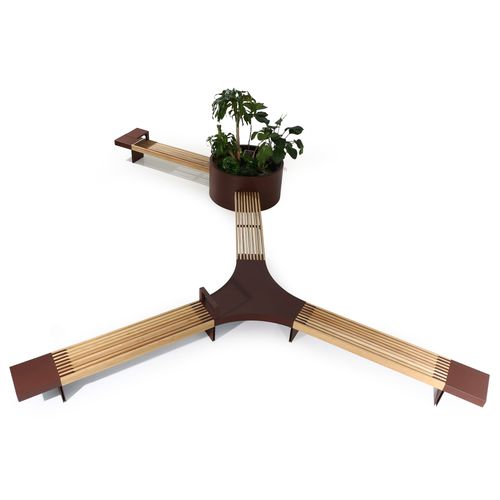 Panca per spazi pubblici contemporanea - Frame - FI.MA DI MASINI E FIGLI - in legno / in metallo / con schienale