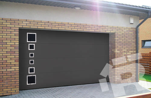 Porta sezionale per garage - PLEIN / WOODGRAIN - RYTERNA GROUP UAB - automatica