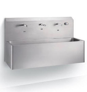 Lavabo sospeso - C614 - SOEMA - in acciaio inossidabile / rettangolare / contemporaneo
