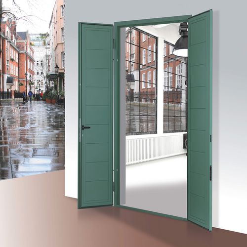 Persiana battente - TEKNA BLIND - STEEL PROJECT - in acciaio galvanizzato / aspetto legno / per porta