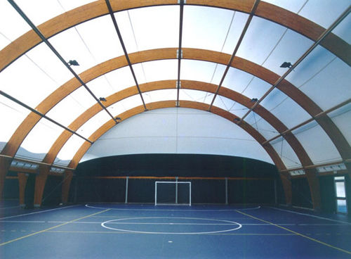 Tensostruttura su ossatura in legno - BARACCATURA DI TESTATA - EUROPLAST - con membrana in PVC