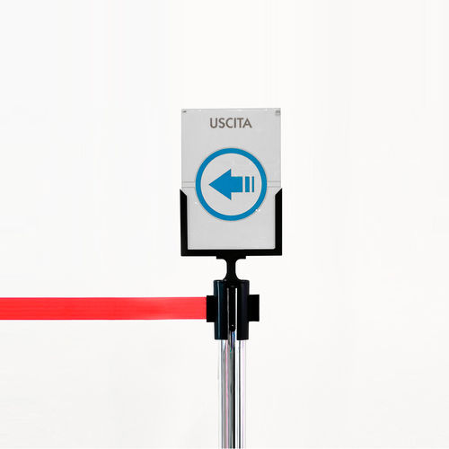Colonnina con nastro con nastro estensibile - MESSAGE HOLDER - Flex - con portacartello