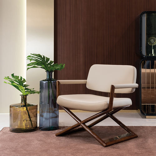 Poltrona contemporanea - Madison  - TURRI - in tessuto / in pelle / in legno