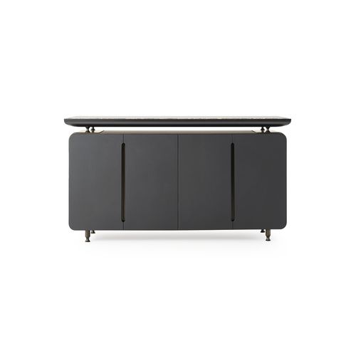 Credenza contemporanea - Silhouette  - TURRI - in eucalipto / in metallo / in pelle