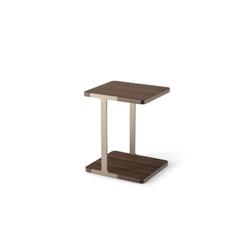 Tavolo d'appoggio contemporaneo - Domus  - TURRI - impiallacciato in legno / in eucalipto / con supporto in metallo