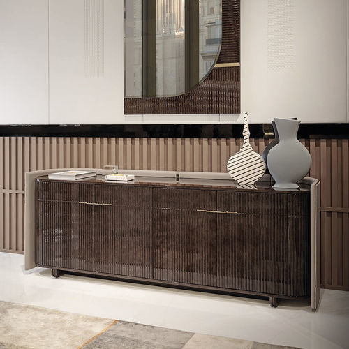 Credenza contemporanea - Eclipse - TURRI - in legno / in pelle / con ante battenti