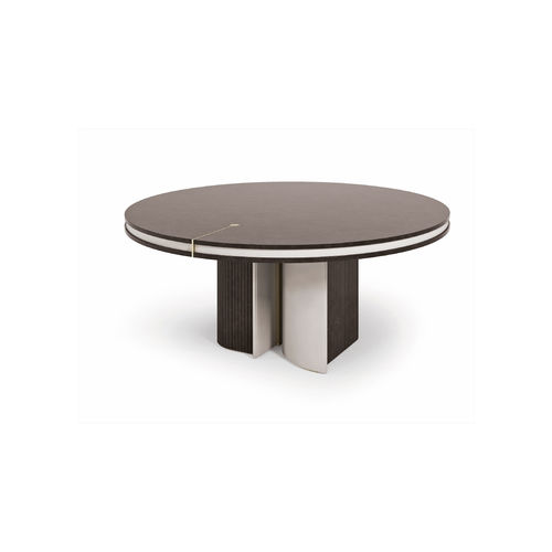 Tavolo contemporaneo - Eclipse  - TURRI - in legno / in pelle / con supporto in legno